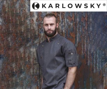 KARLOWSKY | Veste de cuisine à manches courtes style jeans