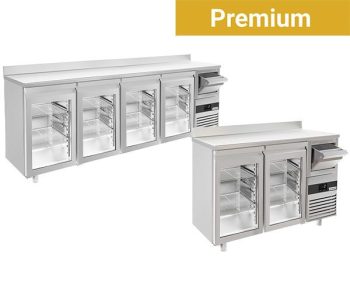 Tables réfrigérées pour bar Premium - Verre