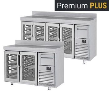 Tables réfrigérées pour bar Premium PLUS - Verre