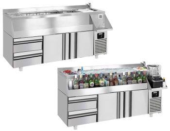 Tables de bar réfrigérées avec rangement - Cocktail Station
