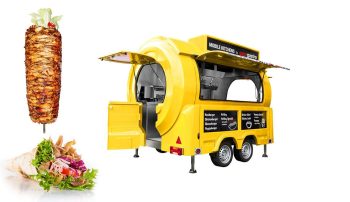 Concept de machine à kebab en jaune