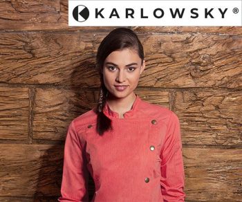 KARLOWSKY | Veste de cuisine style jeans-Vintage Rouge