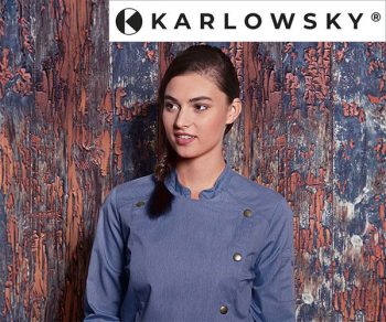 KARLOWSKY | Veste de cuisine style jeans-Bleu Vintage