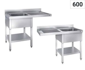 Tables pour lave-vaisselle 1 évier - Profondeur 600 mm