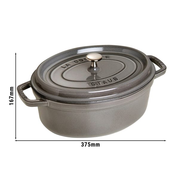 STAUB | LA COCOTTE - Cocotte - ovale - 310mm - Fonte - Gris graphite