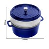 STAUB | LA COCOTTE - Cocotte avec insert vapeur - Ø 260mm - Fonte - Bleu foncé