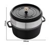 STAUB | LA COCOTTE - Cocotte avec insert vapeur - Ø 260mm - Fonte - Noir