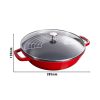 STAUB | SPECIALITIES - Wok avec couvercle en verre - Ø 300mm - Fonte - Rouge cerise