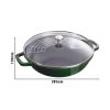 STAUB | SPECIALITES - Wok avec couvercle en verre - Ø 300mm - Fonte - Vert basilic