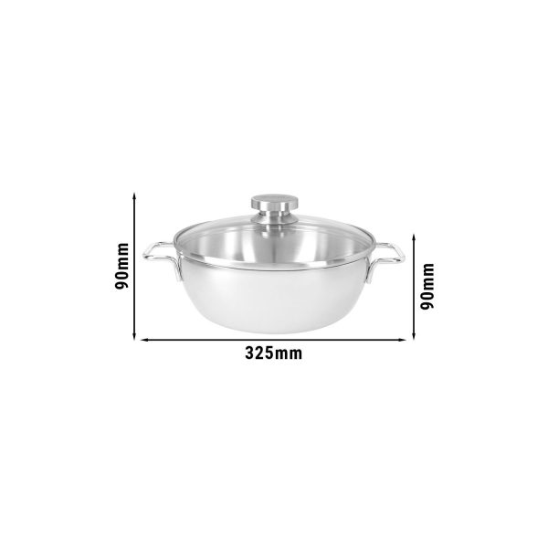 DEMEYERE | APOLLO 7 - Poêle à braiser conique avec couvercle en verre - Ø 240 mm - Acier inoxydable