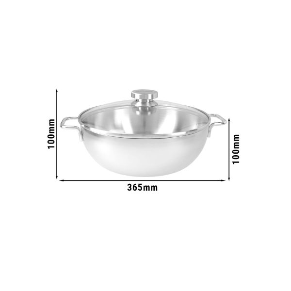 DEMEYERE | APOLLO 7 - Poêle à braiser conique avec couvercle en verre - Ø 280 mm - Acier inoxydable