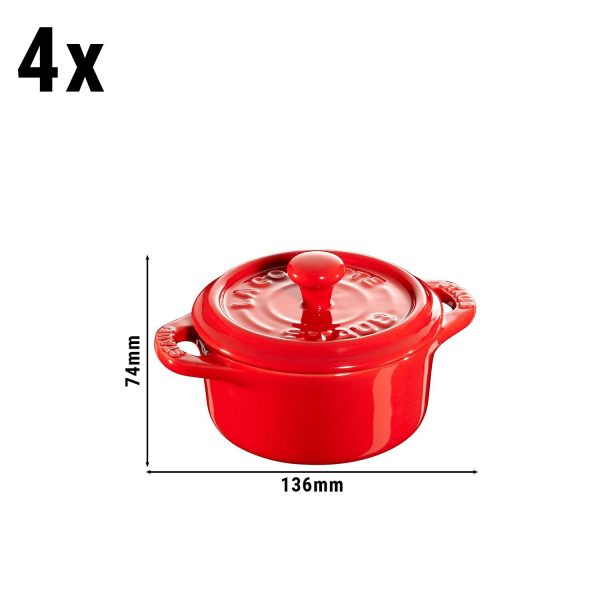 STAUB | CERAMIQUE - Cocotte Set- 4-pièces - Ø 100mm - Céramique - Rouge cerise