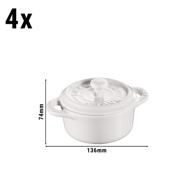 STAUB | CERAMIQUE - Set de cocottes - 4 pièces - Ø 100mm - Céramique - Ivoire-Blanc