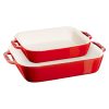 STAUB | CERAMIQUE - Set de moules à four - 2 pcs - rectangulaire - Céramique - Rouge cerise