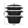 STAUB | STACKABLE SET - Set de casseroles - 3 pcs - Ø 240mm - Fonte - Noir