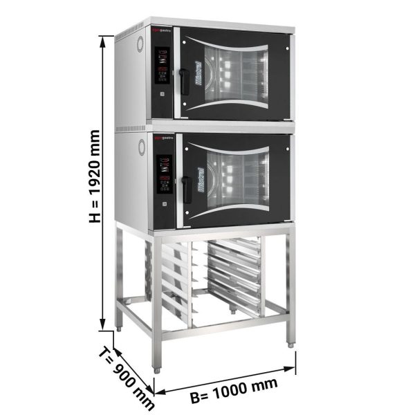 2x Four combiné de boulangerie - Digital - 6x EN 60x40 - incl. Support & Porte-plaque