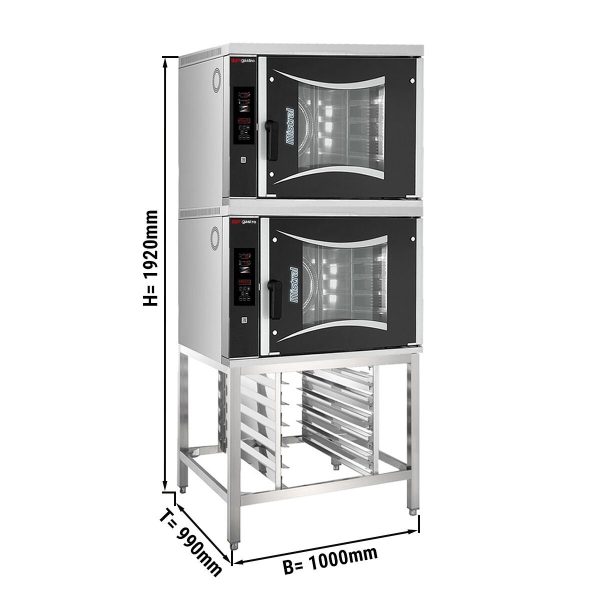 2x Four combiné à gaz de boulangerie - Digital - 6x EN 60x40 - Support inclus