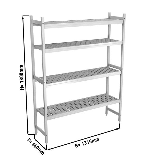 Rayonnage à clayettes aluminium - 1315 x 1800 mm