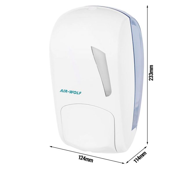 AIR-WOLF | Distributeur de savon avec bouton-poussoir - 1000ml - plastique ABS - Blanc