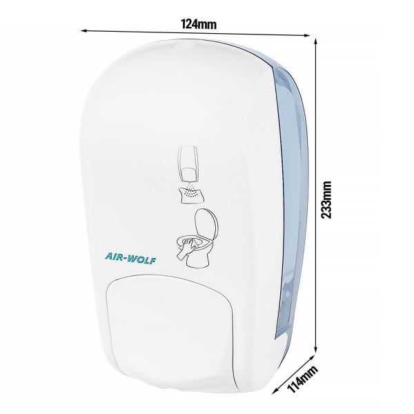 AIR-WOLF | Nettoyant pour siège de WC avec bouton-poussoir - 1000ml - plastique ABS - Blanc