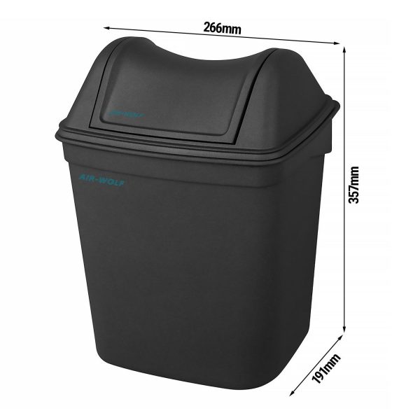 AIR-WOLF | Poubelle hygiénique avec capot - 8 litres - plastique ABS - Anthracite