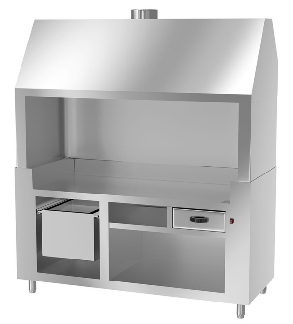 Elément neutre pour grill au charbon de bois - avec inox - 1,8 m