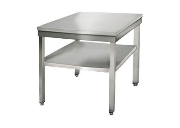 Table de travail en inox ECO - 600x600mm - avec fond de base sans rebord