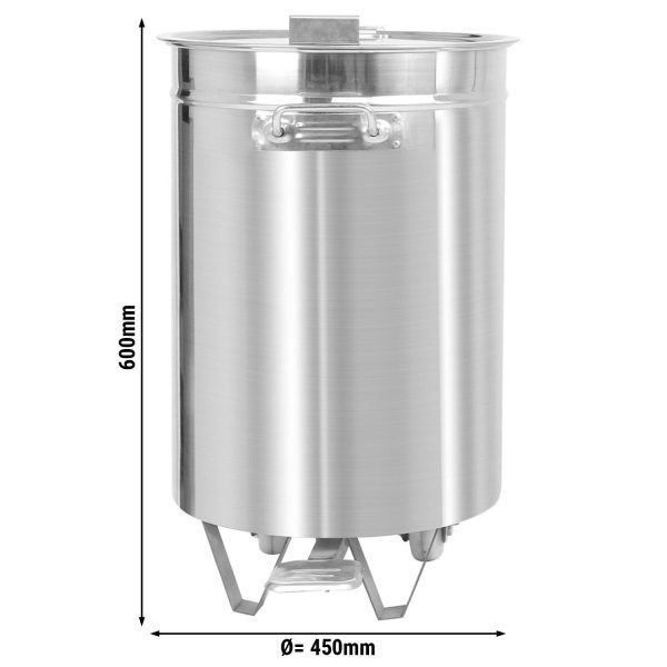 Poubelle avec couvercle relevable & pédale - 100L - inox