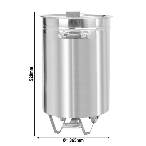 Poubelle avec couvercle relevable & pédale - 50L - inox