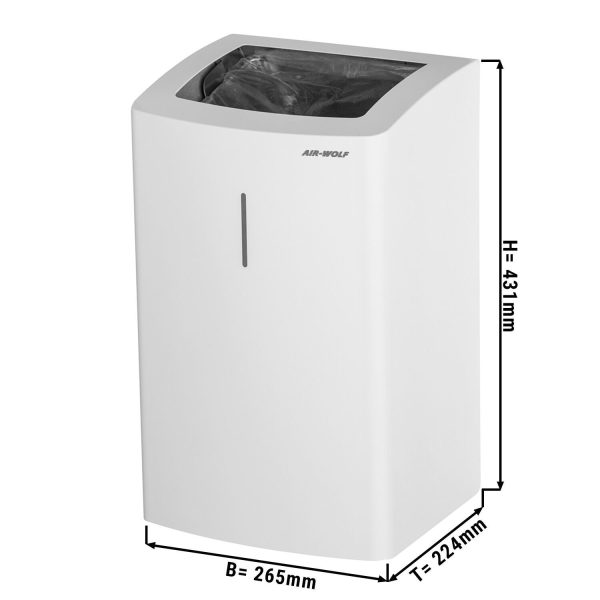 AIR-WOLF | Poubelle - 25L - Acier inoxydable blanc