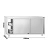 Armoire de travail inox PREMIUM avec passe-plat - 1,8 m