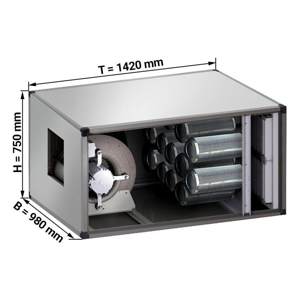 Système de purification de l'air d'échappement 4400 m³ -  (avec filtre à charbon actif silencieux )