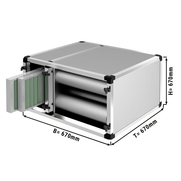 Unité d'épuration d'air - 2500 m³ - sans moteur (avec préfiltre et filtre à charbon actif)