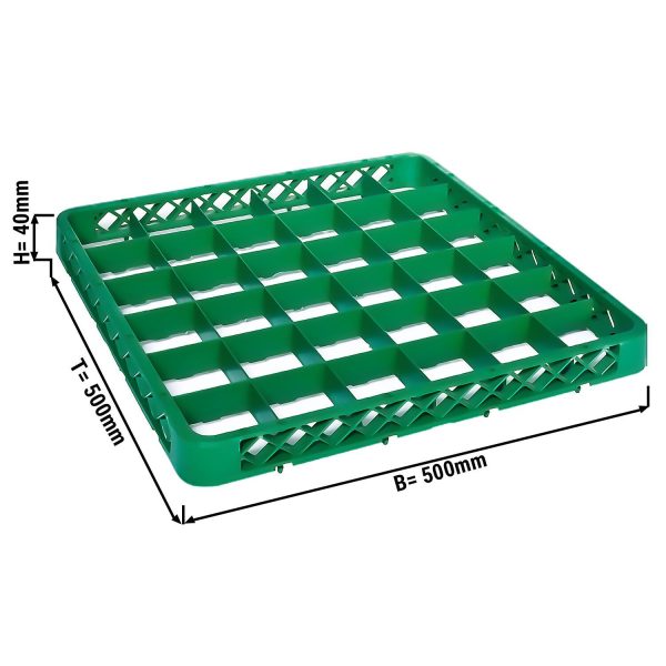 (6 pièces) Bord de panier 1/1 - 36 compartiments - Vert