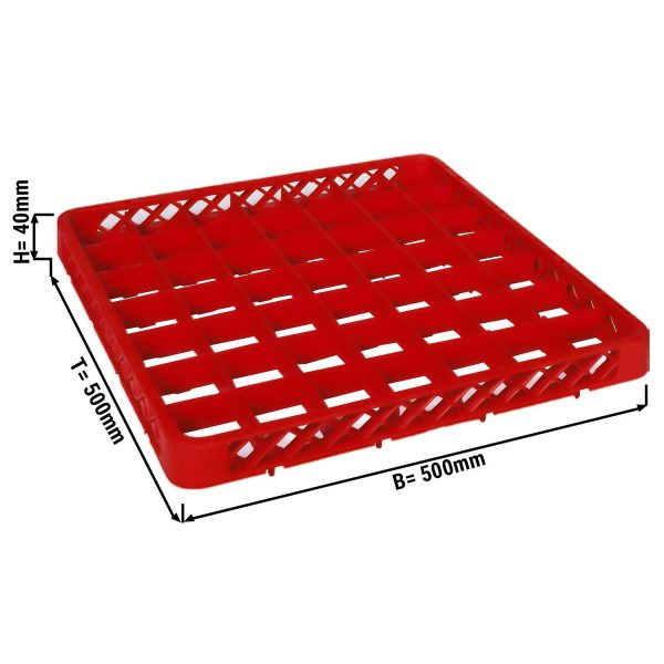 (6 pièces) Bord de panier 1/1 - 49 compartiments - Rouge