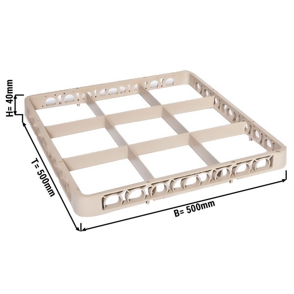 (6 pièces) Bord de panier 1/1 - 9 compartiments - Beige