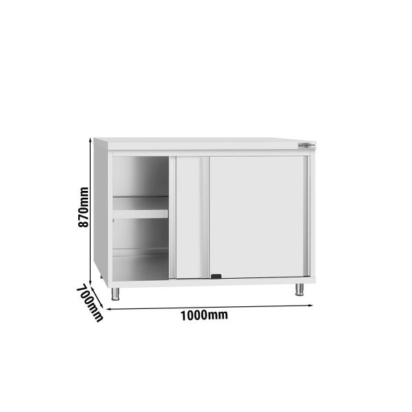 Armoire de travail en inox ECO - 1000x700mm - avec porte coulissante