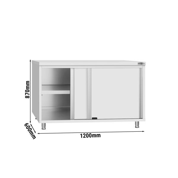 Armoire de travail en inox ECO - 1200x600mm - avec porte coulissante