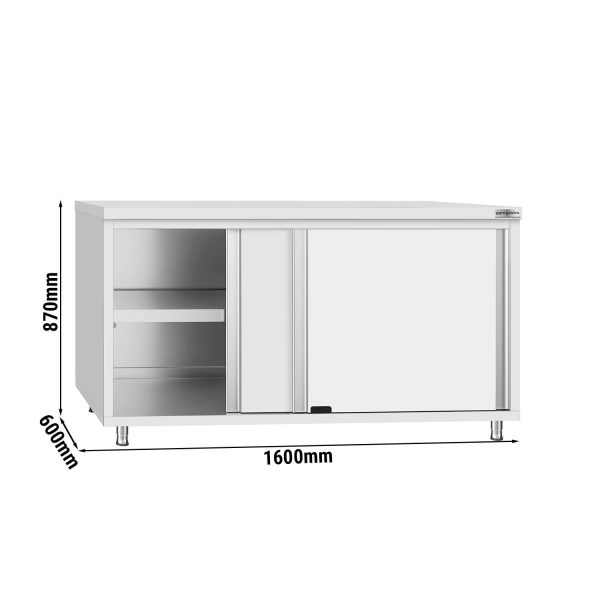 Armoire de travail en inox ECO - 1600x600mm - avec porte coulissante