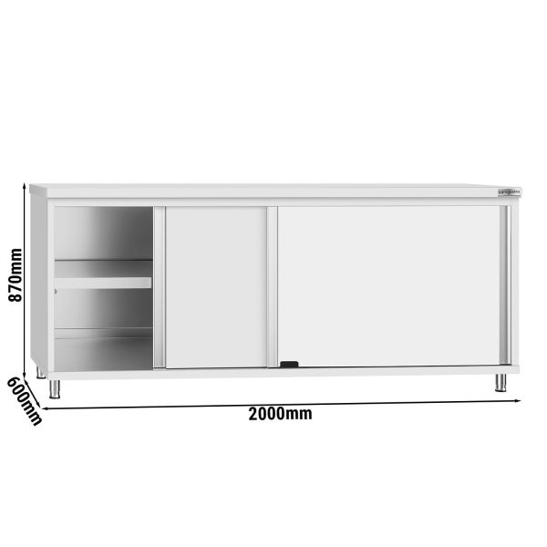 Armoire de travail en inox ECO - 2000x600mm - avec porte coulissante