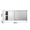 Armoire de travail en inox PREMIUM - 1800x600mm - avec porte coulissante sans rebord