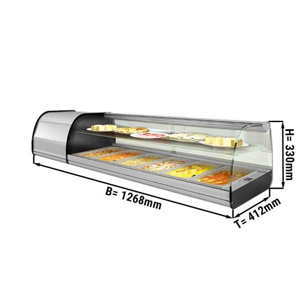 Vitrine réfrigérée pour tapas Premium PLUS - 4x GN 1/3 - avec vitre intermédiaire