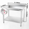 Table de travail en inox PREMIUM - 1000x600mm - avec fond de base & rebord