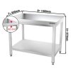 Table de travail inox PREMIUM - 1000x800mm - avec fond de base sans rebord