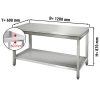 Table de travail en inox ECO - 1200x600mm - avec fond de base sans rebord