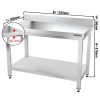 Table de travail en inox PREMIUM - 1200x800mm - avec fond de base & rebord