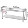 Table de travail en inox PREMIUM - 1500x800mm - avec fond de base sans rebord