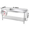 Table de travail en inox PREMIUM - 1600x600mm - avec fond sans rebord