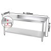 Table de travail en inox PREMIUM - 1800x600mm - avec fond sans rebord