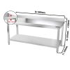 Table de travail en inox PREMIUM - 1800x700mm - avec fond de base & rebord